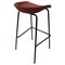 Leisuremod Servos Barstool with Upholstered Faux Leather Seat and Powder Coated Iron Frame, Bordeaux, 2PK SSBL-18BOR2 - alternate 2