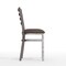 Flash Furniture HERCULES Silver Antique Finish with Clear Coat Ladder Back Metal Restaurant Chair - Mocha Vinyl Seat XU-DG694BLAD-CLR-MCHV-GG - alternate 3
