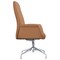 Leisuremod Summit Office Chair in Faux Leather & Aluminum Frame with Adjustable Height & Swivel, Acorn Brown SGO21LBRL - alternate 2