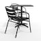 Flash Furniture Lila 27.5in Black Square Aluminum Indoor-Outdoor Table Set with 2 Black Slat Back Chairs TLH-ALUM-28SQ-017BK2-GG - alternate 5