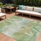 Homeroots 10' X 14' Green And Ivory Abstract Washable Indoor Outdoor Area Rug 631346 - alternate 1