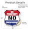 Signmission No Trespassing Shield Sign U.S. Property, 12 Inch X 12 Inch, Vinyl Decal SHI-D-12-411 - alternate 2
