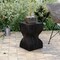 Leisuremod Onyx Twisted Square Fiberstone Side Table, Tree Bark Texture, Fully Assembled OST14BL - alternate 2
