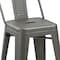 Homeroots Set of Four 26" Dark Gray Steel and Metal Low Back Counter Height Bar Chairs, 4PK 555110 - alternate 2