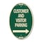 Signmission Customer and Visitor Parking With Right Arro, 12 In X 18 In Architectural, Heavy Gauge Aluminum A-OV-G-1218-24215 - alternate 1