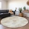 Homeroots 8' Ivory Brown And Gray Round Polka Dot Washable Indoor Outdoor Area Rug 594258 - alternate 2