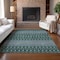 Homeroots 10' X 14' Green Blue And Purple Tribal Washable Indoor Outdoor Area Rug 582565 - alternate 5