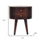 Homeroots 21" Walnut Solid Wood Oval Two Drawer Nightstand 651585 - alternate 4