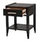 Baxton Studio Primrose Mid-Century Black Fluted Wood 1-Drawer Nightstand 249-13830-ZORO - alternate 3