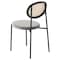 Leisuremod Euston Wicker Dining Chair with Velvet Round Seat, Grey, 2PK EC17GR2 - alternate 2