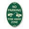 Signmission No Parking Tow Away Zone Tow Truck Symbol, 12 In X 18 In Architectural Oval, Heavy Gauge Aluminum A-OV-G-1218-23652 - alternate 1