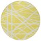 Homeroots 8' Yellow And Linen Round Geometric Washable Indoor Outdoor Area Rug 600500 - alternate 2