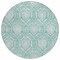 Homeroots 8' Turquoise Teal Blue And Ivory Round Medallion Washable Indoor Outdoor Area Rug 587772 - alternate 2