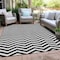 Homeroots 9' X 12' Black And Ivory Chevron Washable Indoor Outdoor Area Rug 595299 - alternate 5