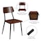 Flash Furniture Lincoln Industrial Dining Chair with Gunmetal Steel Frame and Rustic Wood Seat, PK2 2-XU-DG-60725-GG - alternate 3