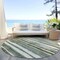 Homeroots 8' Sage And Beige Round Striped Washable Indoor Outdoor Area Rug 605905 - alternate 2
