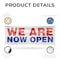Signmission We Are Now Open, 18 Inch x 48 Inch, Vinyl Banner B-30922 - alternate 3