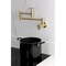 Kingston Brass Wall Mount Pot Filler Faucet with Knurled Handle, Brushed Brass KS8107RKX - alternate 3