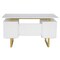 Homeroots 51" White Wood Computer Desk With Two Drawers 723776 - alternate 3