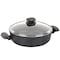 Korkmaz Ornella Non Stick 9.5 Inch 2.5 Liter Low Casserole with Lid in Black A1843 - alternate 1