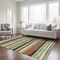 Homeroots 3' X 5' Sage Black And Red Striped Washable Indoor Outdoor Area Rug 598926 - alternate 4