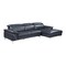 Homeroots Navy Blue Italian Leather L Shaped Two Piece Sofa and Chaise Sectional 343949 - alternate 1