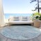 Homeroots 8' Sky Blue And Blush Round Medallion Washable Indoor Outdoor Area Rug 615742 - alternate 4