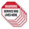 Signmission Warning Service Dog Lives Here, 10 inch X 10 inch, Aluminum Metal Signs, 5PK OC-A-5Pack-10-192 - alternate 1