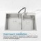 Wrightmaster 32 in. Drop-In Double Bowl 20 Gauge Silver Stainless Steel Kitchen Sink with Drain and Hook ZOR-BR03D-321908 - alternate 2
