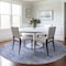 Homeroots 8' Sky Blue Ivory And Gray Round Damask Washable Indoor Outdoor Area Rug 603787 - alternate 2