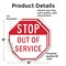 Signmission Stop Out of Service, 6 inch X 6 inch, Vinyl Decal, 2PK OC-D-2PACK-6-227 - alternate 2