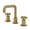 Kingston Brass Widespread Bathroom Faucet with Knurled Handle and Push Pop-Up Drain, Brushed Brass KS1417RKZ - alternate 1