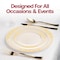 Smarty Had A Party 10.25" Ivory with Gold Harmony Rim Plastic Dinner Plates (120 plates), 120PK 640G-CASE - alternate 4