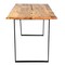 Homeroots 48" Natural and Black Solid Wood and Iron Sled Base Dining Table 517846 - alternate 2