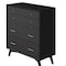 Homeroots 38" Black Solid Wood Four Drawer Chest 524143 - alternate 2