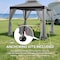Sunjoy 8 ft x 8 ft Patio Gazebo, Modern 2-Tier Steel Frame Soft Top Gazebo with Netting - Grey & Black A101003613 - alternate 4