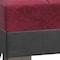 Homeroots 52" Burgundy Black and Brown Faux Leather And Microfiber Tufted Storage Ottoman 608911 - alternate 3