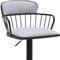 Homeroots Light Gray and Black Fabric with Metal Swivel Low Back Adjustable Height Bar Chair 534447 - alternate 2