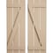 Ekena Millwork Rustic Three Board Spaced Board-n-Batten Sandblasted Faux Wood Shutters w/Z-Board, 17 1/2W x 24H, PR SHUBSZ17X24SDPR - alternate 1