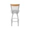 Holland Bar Stool Co Eleanor 36in Swivel Extra Tall Bar Stool, Anodized Nickel Finish, Medium Back and Graph Alpine Seat 880 - alternate 4