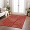 Homeroots 9' X 12' Red And Ivory Geometric Washable Indoor Outdoor Area Rug 600862 - alternate 3