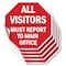 Signmission All Visitors Must Report to Main Of, 4 inch X 4 inch, Vinyl Decal, 5PK OC-D-5PACK-4-335 - alternate 1