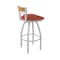 Holland Bar Stool Co Revelle 36in Swivel Extra Tall Bar Stool, Anodized Nickel Finish, Medium Back and Graph Poppy Seat 881 - alternate 3