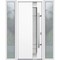 Vdomdoors Steel Door Deux 1713 White Enamel 2 Sidelight Exterior Black Windows Stainless Inserts Single Moder DEUX1713EXD-BEM-W12+36+12 x H80-Left-hand Inswing - alternate 1
