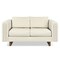 Homeroots 61" Ivory Fabric Sofa With Walnut Legs 641135 - alternate 1