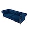 Homeroots 91" Navy Blue Velvet Chesterfield Solid Wood Sofa 543957 - alternate 4