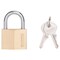 Prosource Padlock, Standard Shackle, 1/4 in Dia Shackle, 1-1/4 in H Shackle, Steel Shackle, Brass Body HD10040-3L - alternate 1