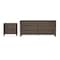 Manhattan Comfort Linda 2-Piece Dresser and Nightstand in Walnut Brown BR1658-3 - alternate 2