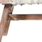 Homeroots 50" White and Brown Cotton Upholstered Striped Bench 548263 - alternate 2