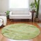 Homeroots 8' Lime Green And Ivory Round Abstract Washable Indoor Outdoor Area Rug 602715 - alternate 2